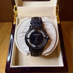 Stuhrling Original Cathedral Black Quartz Skeleton Watch 388G2.SET.04, 40mm